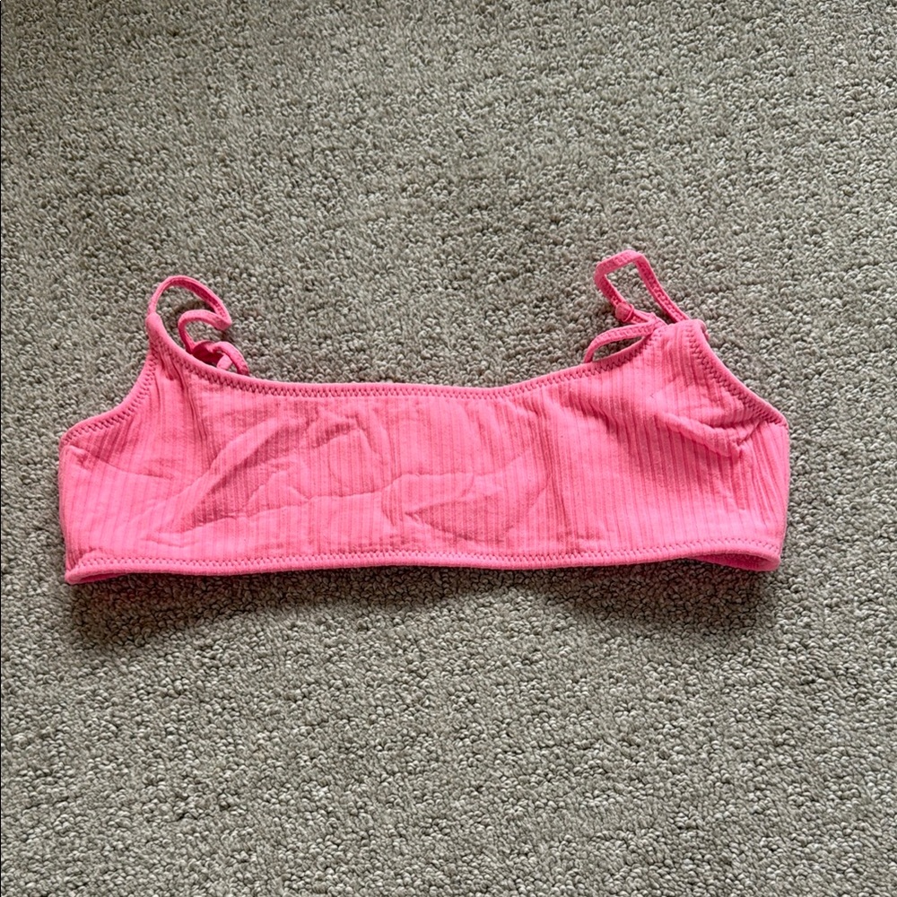 TRIANGL PINK RIBBED SWIMSUIT TOP SIZE S